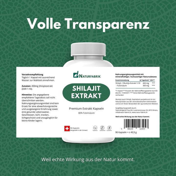 Produktbild Naturfabrik Shilajit Mumijo Extrakt Kapseln 90 Stk (90 Stück, Kapseln)