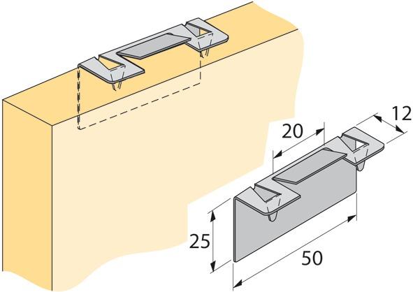Actual product image Hettich Turbo clip plinth panel holder (Universal glider, 1 pcs.)
