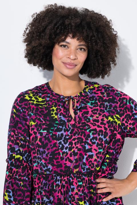 Image du produit Angel of Style Bluse, A-Linie, farbiger Leo-Print, Volants (50)