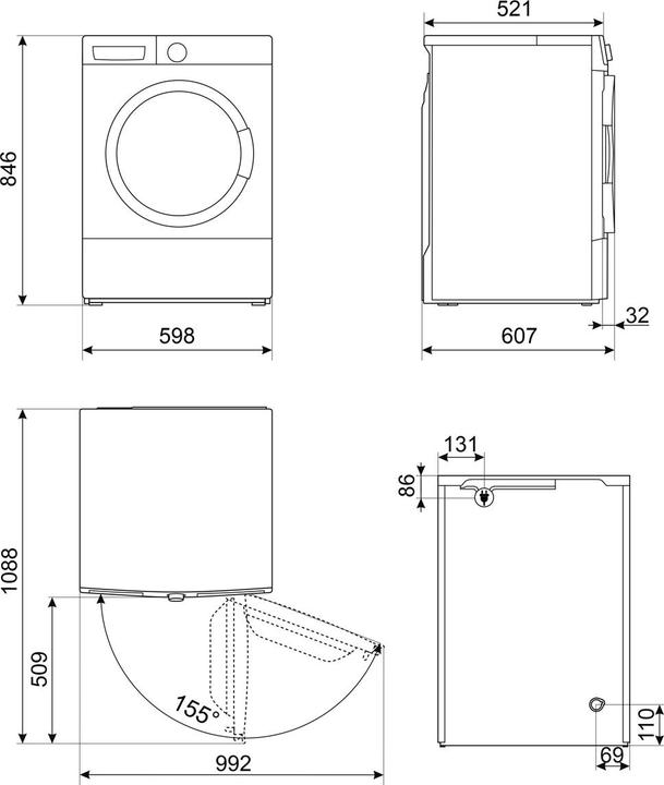 Produktbild Smeg DNP83SLIN (8 kg, Rechts, Wechselbar)