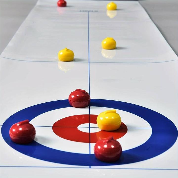 Produktbild PhoneLook Tisch-Curling-Spiel Set mit 8 Steinen (Curling Kugel) und Matte für grosse Unterhaltung