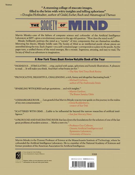 Produktbild Society Of Mind (Englisch, Marvin Minsky, 1988)