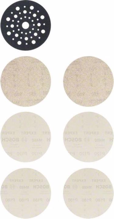 Bosch Professional Zubehör EXPERT M480 starter set for random orbital sanders, 125 mm, 7 pcs. (80, 120, 180)