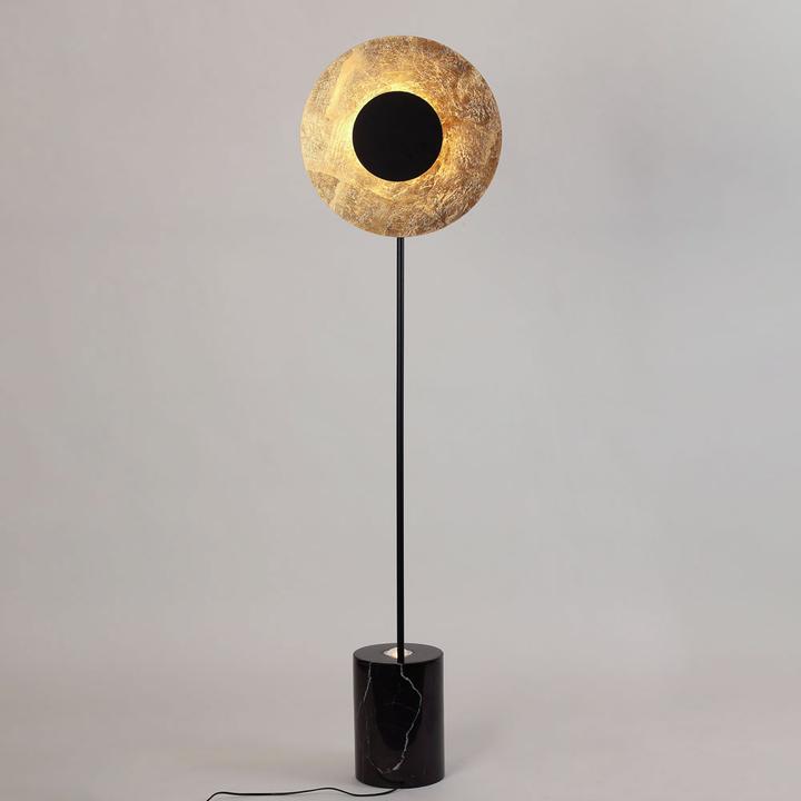 Actual product image s.luce LED floor lamp Plate with marble base & reversible reflector (1270 lm, GU10)