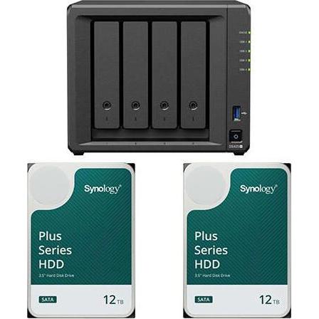 Synology DS425+ DiskStation + 24 TB 2x Plus 3.5"" SATA 6Gb/s Festplatte 12 TB (2 x 12 TB), NAS