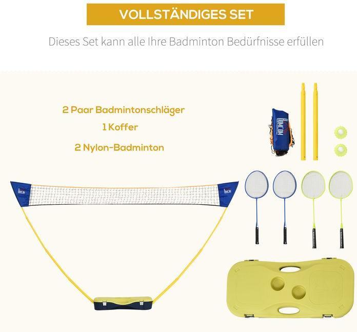 Image du produit Swisshandel24 Filet de badminton avec support, support de filet de badminton, support de filet portable, filet de