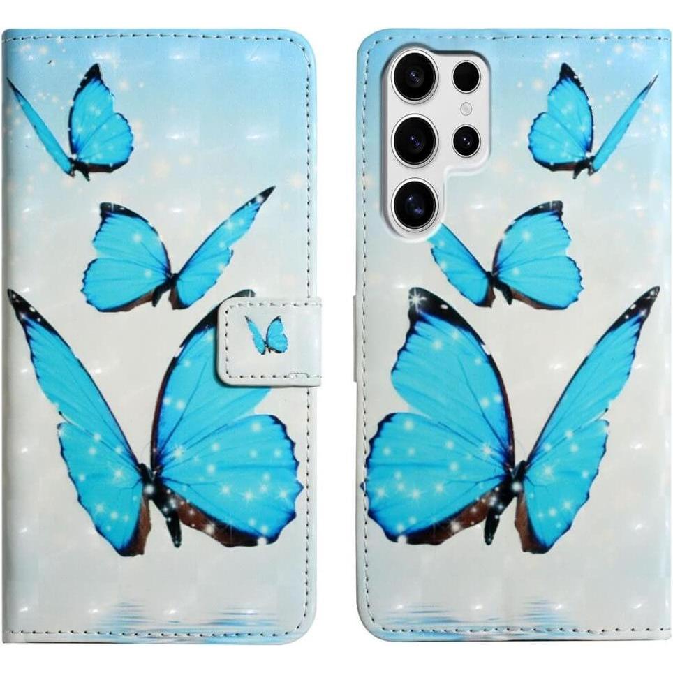 Cover-Discount Galaxy S25 Ultra - Etui Glitzer Effekt (Samsung Galaxy S25 Ultra), Smartphone Hülle, Blau