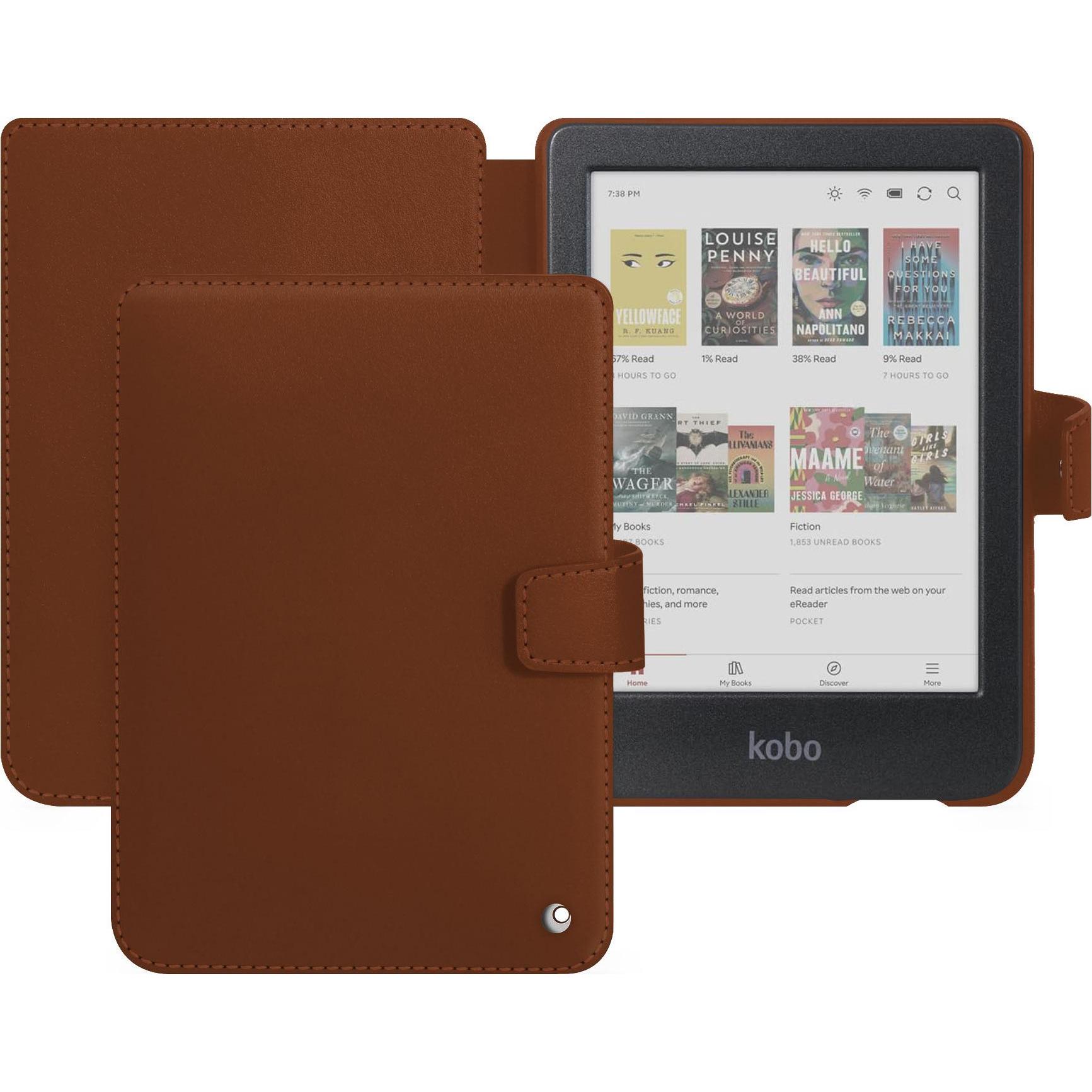 Noreve Lederschutzhülle Kobo Clara 2E, eReader Zubehör, Braun