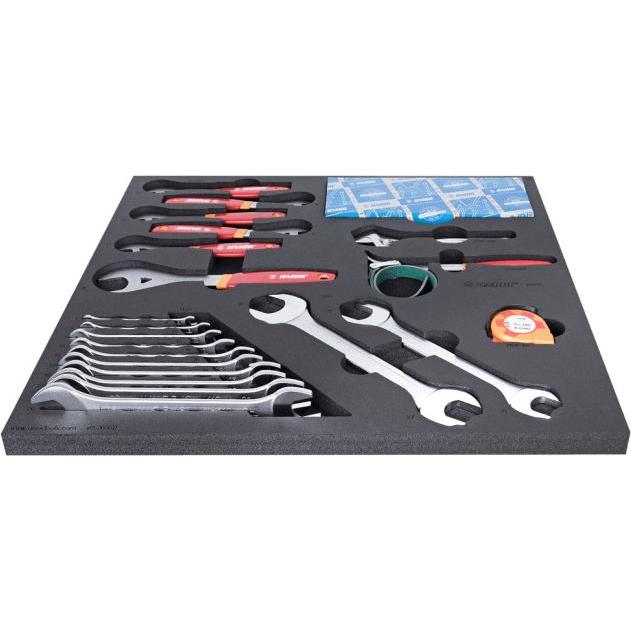 Unior, Zubehör Werkzeugaufbewahrung, SET2-2600D-US Werkzeugset, 21-tlg., SOS-Modul breit, 562x570mm, red