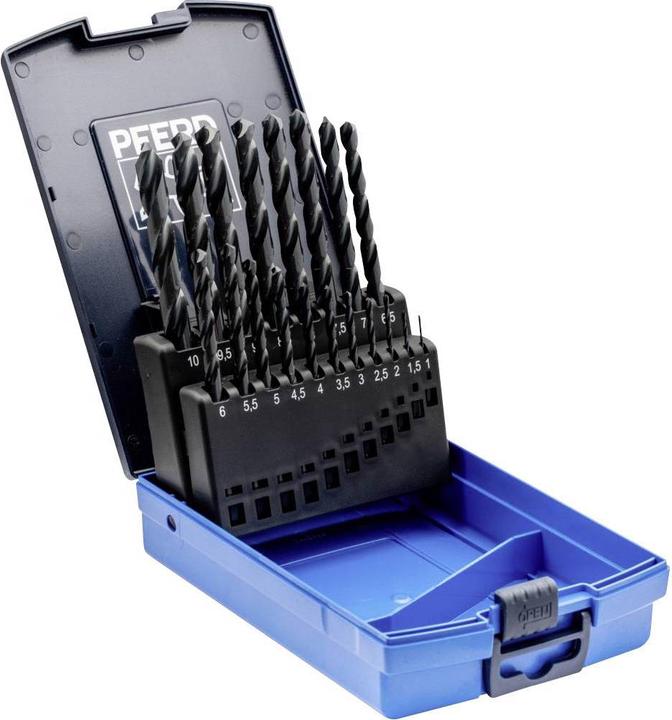 Produktbild Pferd Metall Spiralbohrer Set 1 St. (8 mm, 5 mm, 7 mm, 2.5 mm, 1.5 mm, 9.5 mm, 8.5 mm, 7.5 mm, 4.5 mm, 3 mm, 3.5 mm, 11 mm, 1 mm, 10 mm, 2 mm, 5.5 mm, 12 mm, 6 mm, 4 mm)