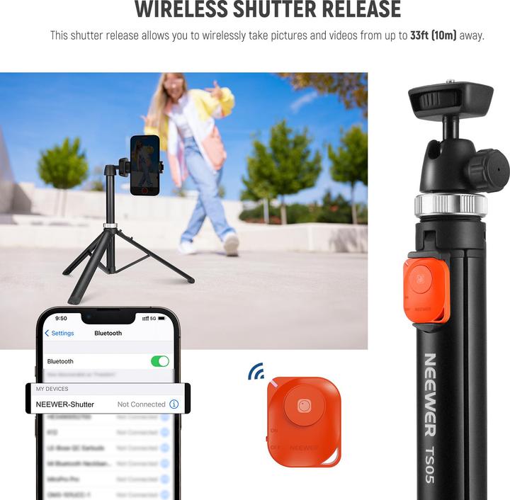 Image du produit Neewer Extendable Phone Tripod With Remote