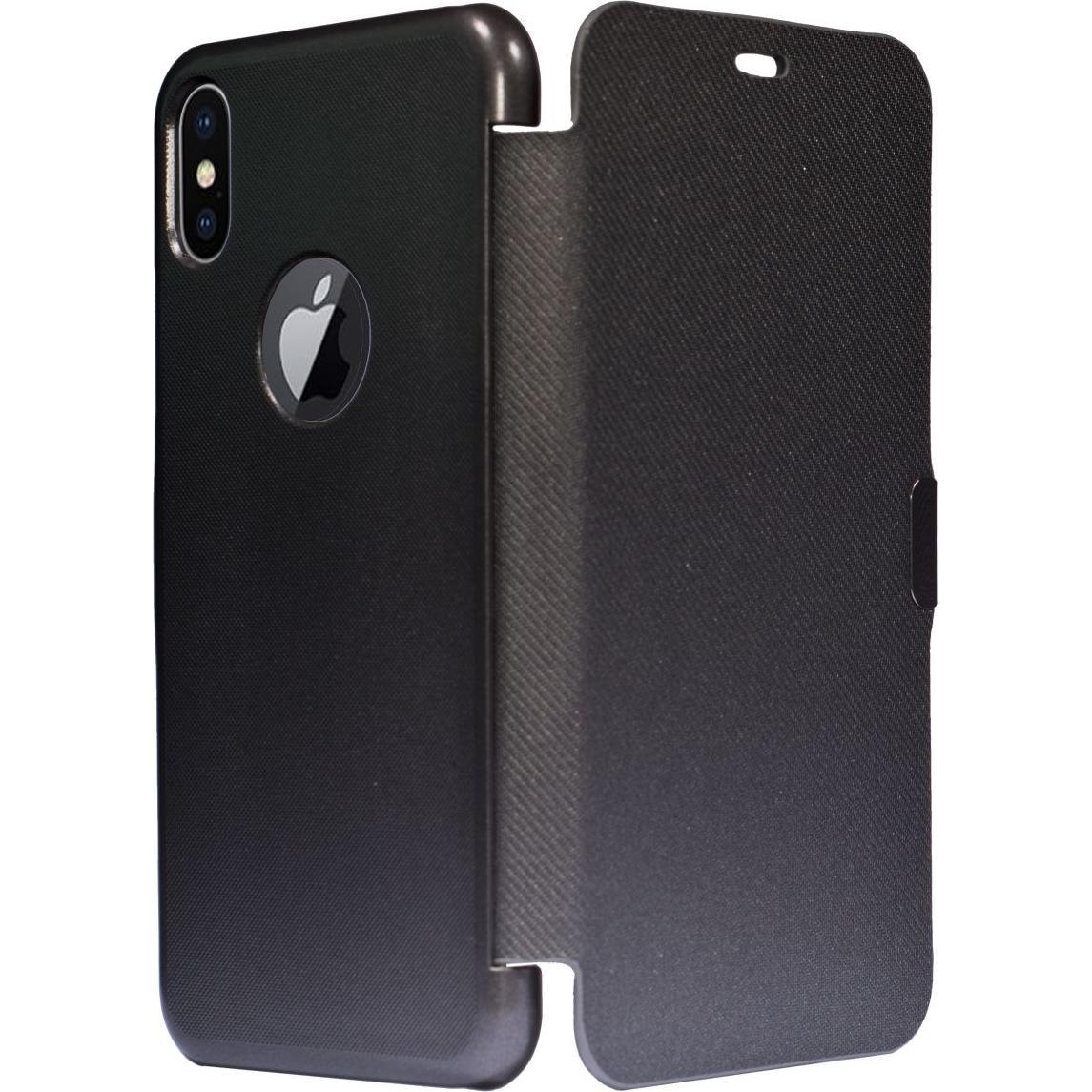 König Design Flip Cover Schutzhülle Slim Case Handyhülle Bookstyle für Apple iPhone X Grau (Apple iPhone X), Smartphone ...