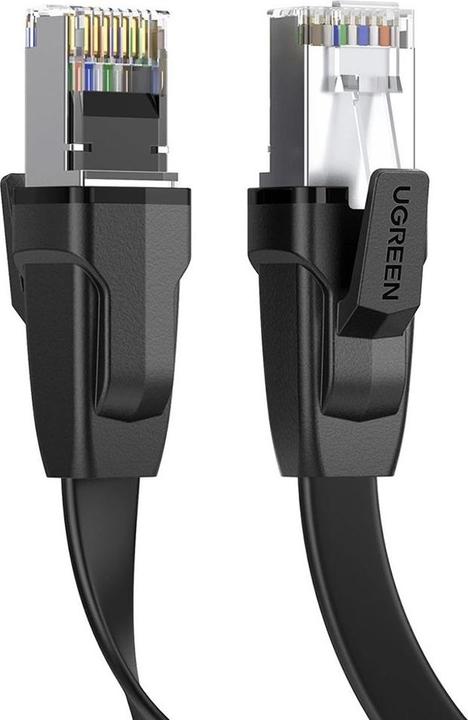 Actual product image Ugreen NW134 Cat 8 U/FTP Flat Ethernet RJ45 Cable Pure Copper 2m (black) (U/FTP, 2 m)