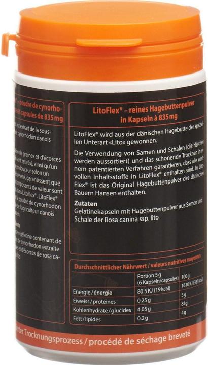 Nährwerte und Zutaten LitoFlex HagebuttenpulverKapseln (150 Stück, Kapseln, 182 g)