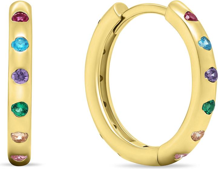 Actual product image Brilio Silver - Sparkling hoop earrings with zircons EA686YRBW