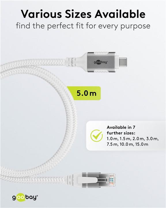 Produktbild Goobay Ethernet-Kabel CAT6 USB-C 3.1 auf RJ45 (USB-C, RJ45 (1x))