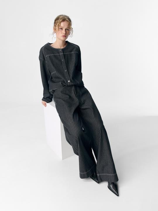 Immagine prodotto Object Gestreifte Wide Leg Hose (40)