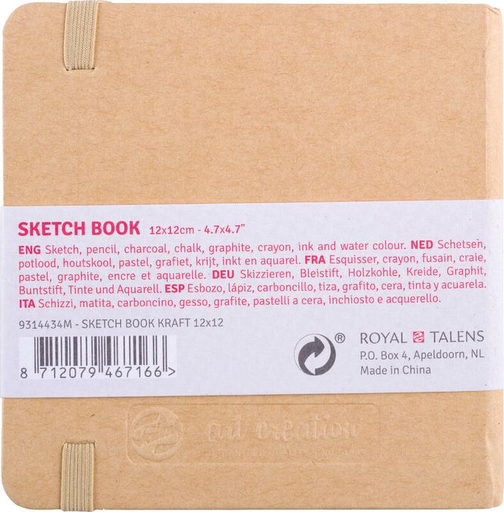 Image du produit Royal Talens Art Creation Carnet de croquis, 120 x 120 mm, naturel (12 x 12 cm, Blanc, Couverture rigide)