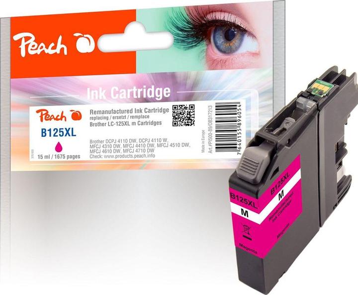Produktbild Peach Tinte Brother LC-125/7 XL BK, C, M, Y (M)
