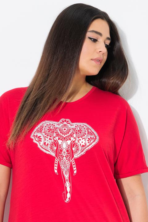 Actual product image Ulla Popken Mandala Animal Motif Short Sleeve Tee (50, 52)