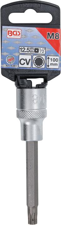 Image du produit BGS Douille à embouts | longueur 100 mm | 12,5 mm (1/2") | denture multiple intérieure (pour XZN) M8 (M8)
