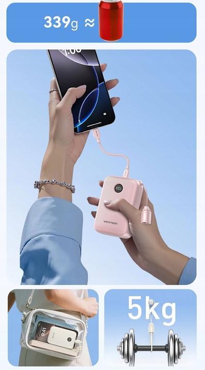 Actual product image Vention Powerbank FKBL0-C Blue (20000 mAh, 22.50 W, 77 Wh)