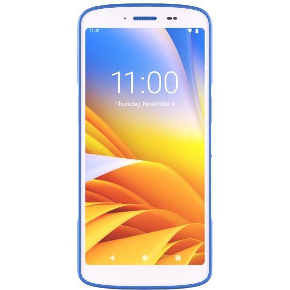 Zebra HC50 mit Notfalltaste, 2D, hot-swap, PTT, USB-C, BT, WLAN, NFC, Android, GMS, weiss, blau, Barcode-Scanner
