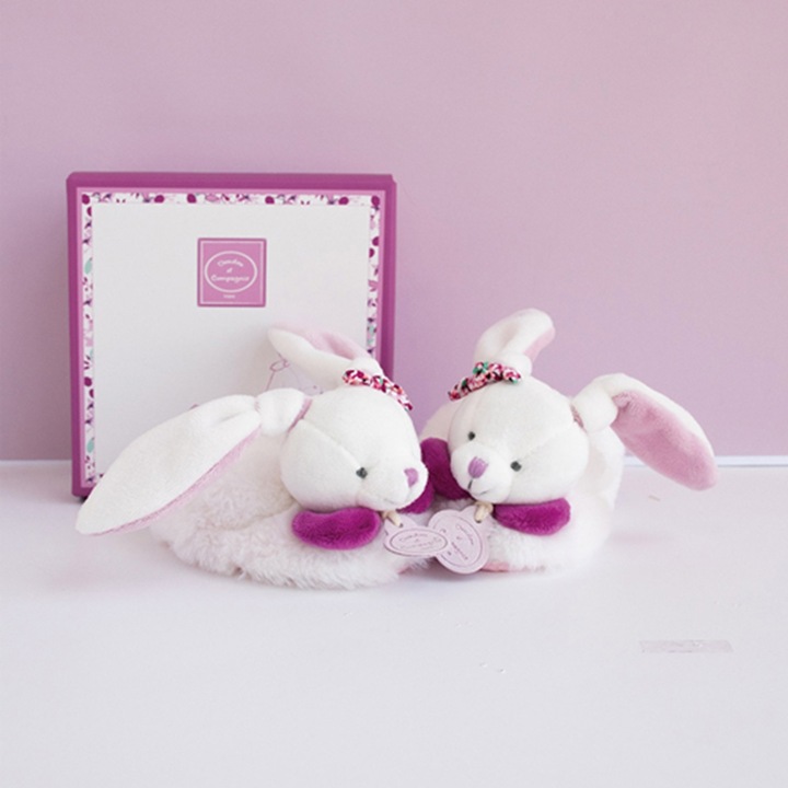Produktbild Doudou et Compagnie Kirsche Hase Füsslinge mit Rassel 6-12M