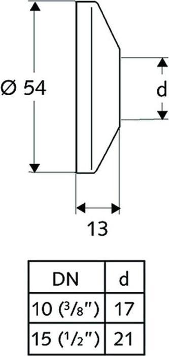 Produktbild Schell Standard-Schubrosette chrom 3/8Zollx54mm