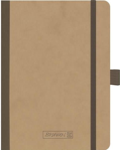 Actual product image Fact!plus A6 blank 96 sheets 90g/qm cardboard cover flexible elasticated fastener brown (96 x)