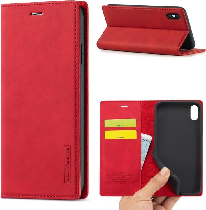 Image du produit Cover-Discount iPhone Xs / X - Stand Flip Case Cover rouge (Apple iPhone XS)