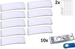 Actual product image Badgepoint POL20MA66-5DR Name badges, 64 x 22 mm, metal-coloured
