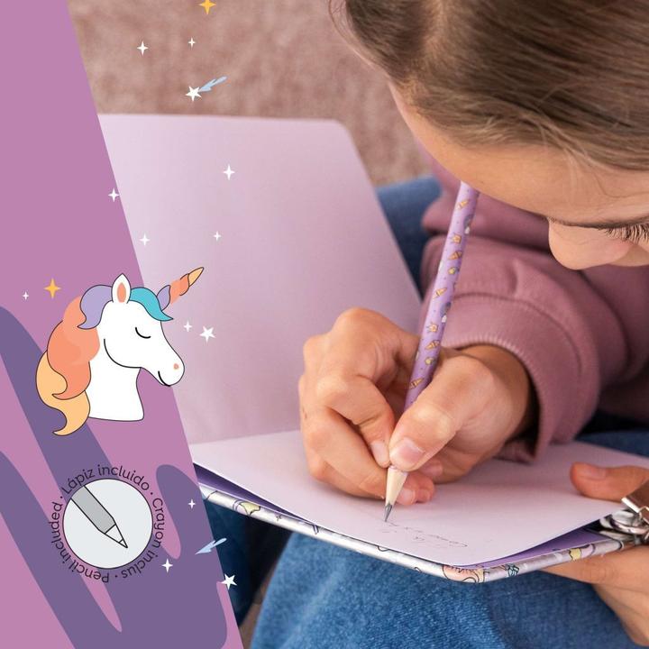 Image du produit Miquelrius Back 2 Fun Secret JOURNAL INTIME HOLOGRAPHIQUE LICORNE (Règle spéciale, Couverture rigide)