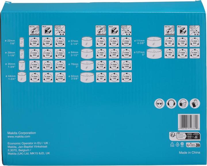Produktbild Makita D-75764 (44 mm, 22 mm, 35 mm, 76 mm, 64 mm, 57 mm, 127 mm, 111 mm, 92 mm, 29 mm)
