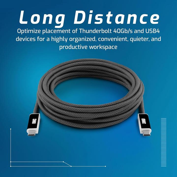 Produktbild OWC 3 Meter Active Optical USB4 (USB-C) Cable (3 m, USB 4.0, 240 W)
