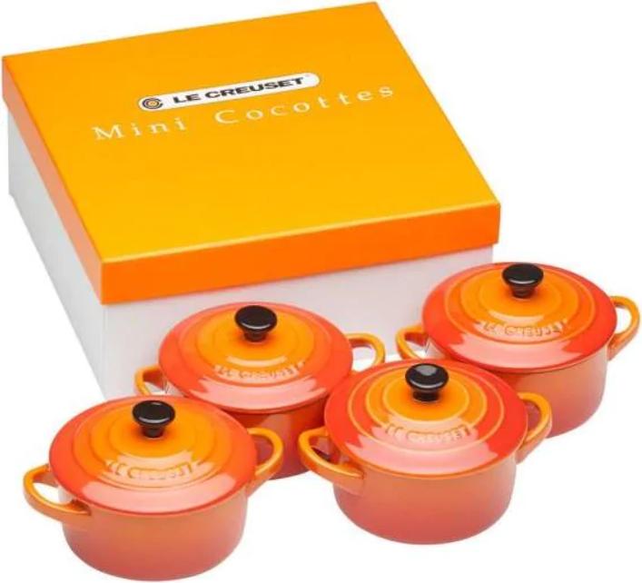 Actual product image Le Creuset Mini-Cocotte set of 4 "oven red" 0.2 litre (10 cm, Casserole + Stewpot, Ceramic)