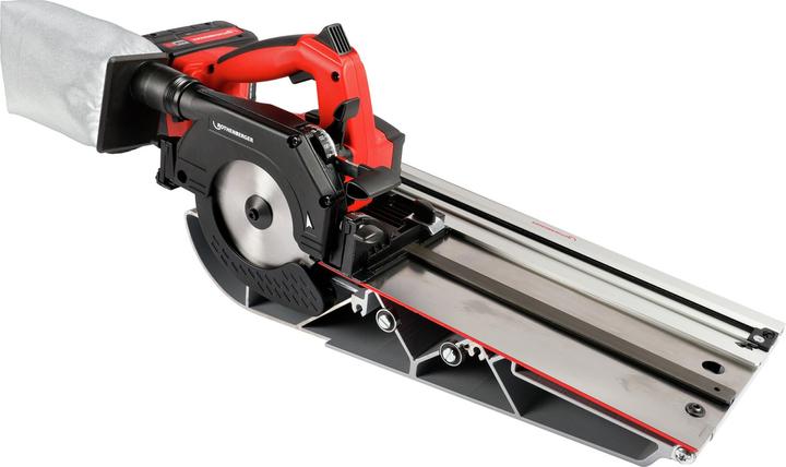 Actual product image Rothenberger PIPECUT mini cordless universal saw 18 V 125 mm + 1x battery 4.0 Ah + charger + guide sch
