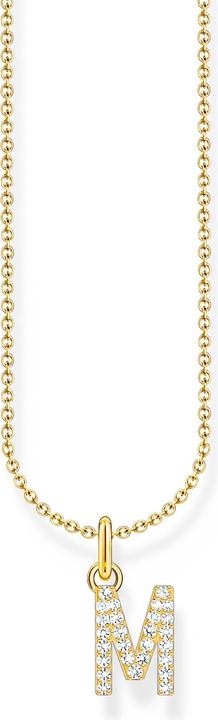 Actual product image Thomas Sabo Chain with letter pendant M gold-plated (750 yellow gold gilding, 925 sterling silver)
