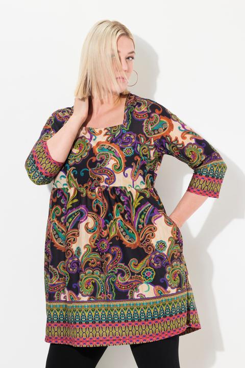 Produktbild Ulla Popken Longshirt, CottonTouch, Alloverdruck, Bordüren (58)