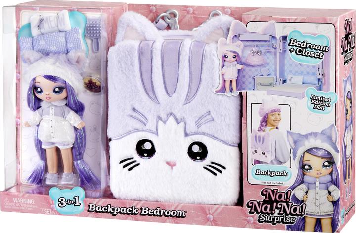 Produktbild MGA Na. Na. Na. Surprise 3-in-1 Backpack Bedroom Series 3 Playset- Lavender Kitty