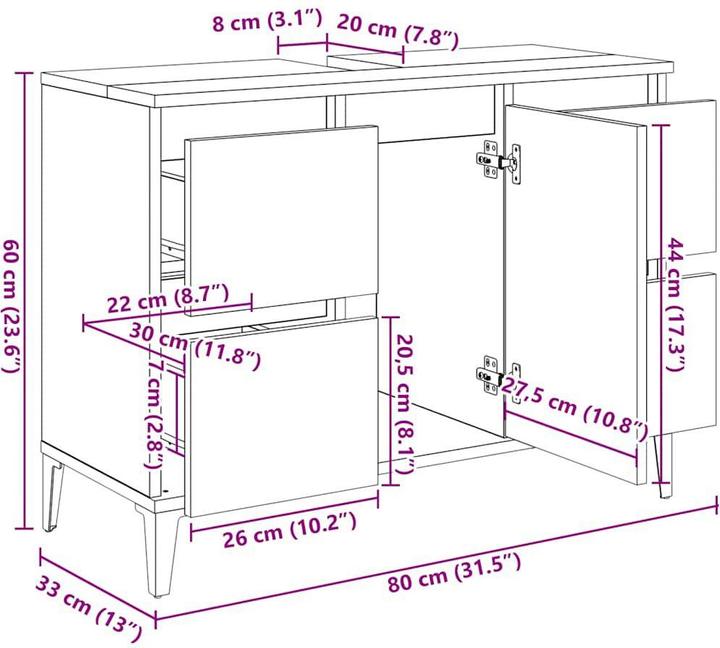 Produktbild VidaXL Lark (80 x 33 x 60 cm)