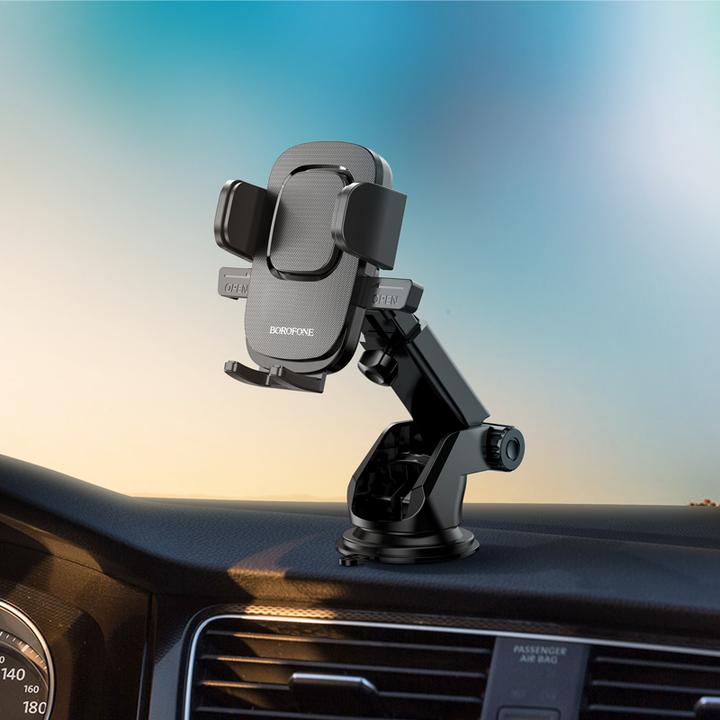 Immagine prodotto Borofone - Car Holder (BH60) - with Suction Cup, for Dashboard/Windshield, 4.5-7" Phone - Black Grey