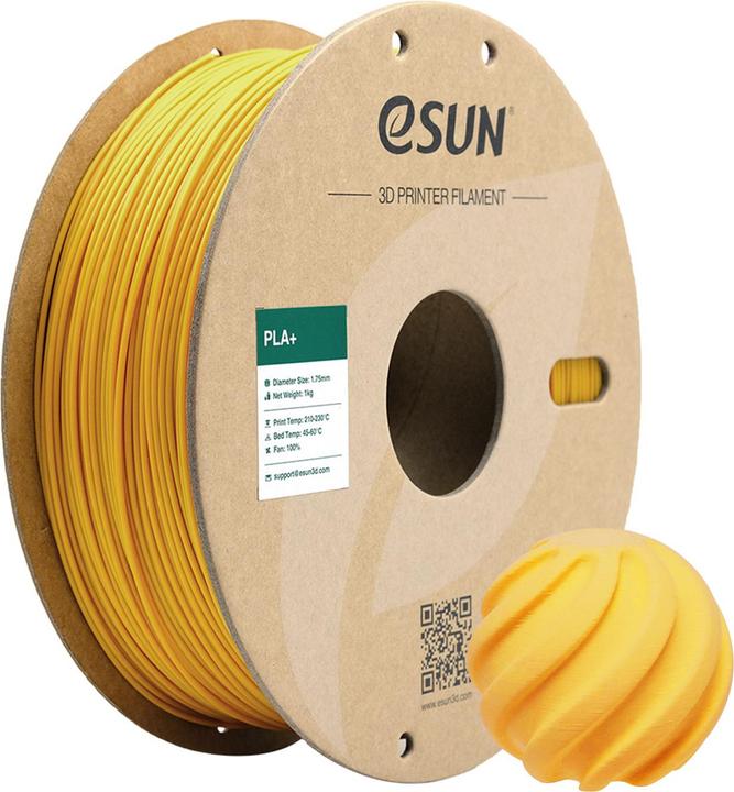 Produktbild eSUN PLA+ 1.75mm Gelb 1Kg (PLA+, 1.75 mm, 1000 g, Gelb)