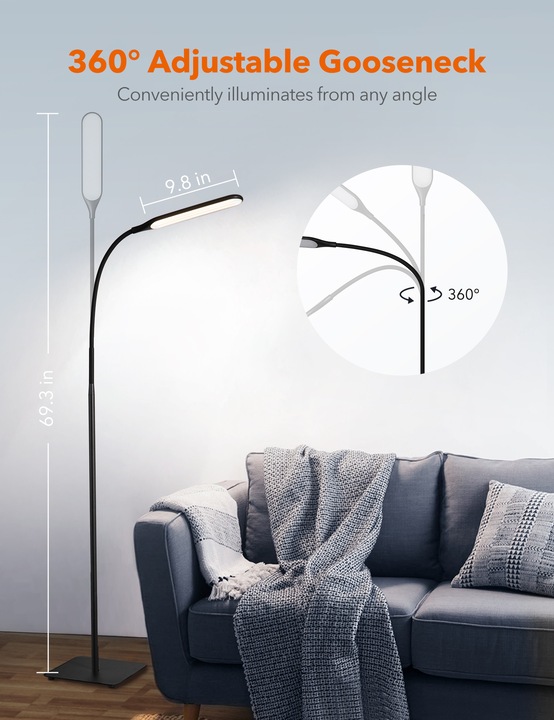 Immagine prodotto Taotronics TT-DL072 Stehlampe schwarz 10 W (450 lm)