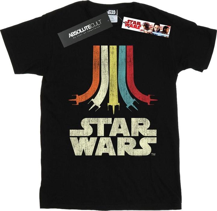Actual product image Star Wars Womens/Ladies Retro Rainbow Cotton Boyfriend T-Shirt (S)