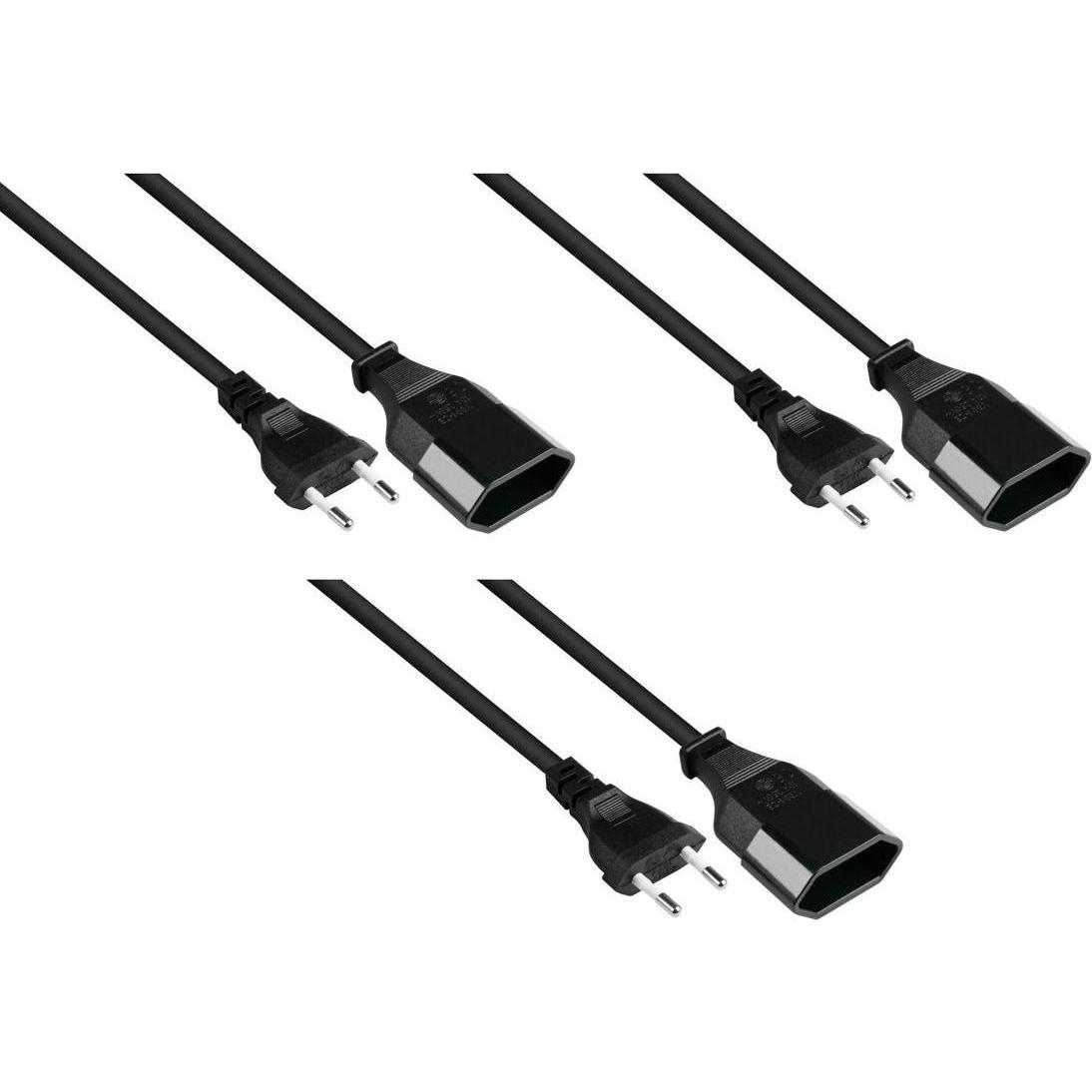 Varia, Prolunga, SK0300-S005-3 - Euro-Verlängerung Euro-Stecker Typ C an Euro-Buchse, 0,75mm², 0,5m - 3er Set (0.50 m)