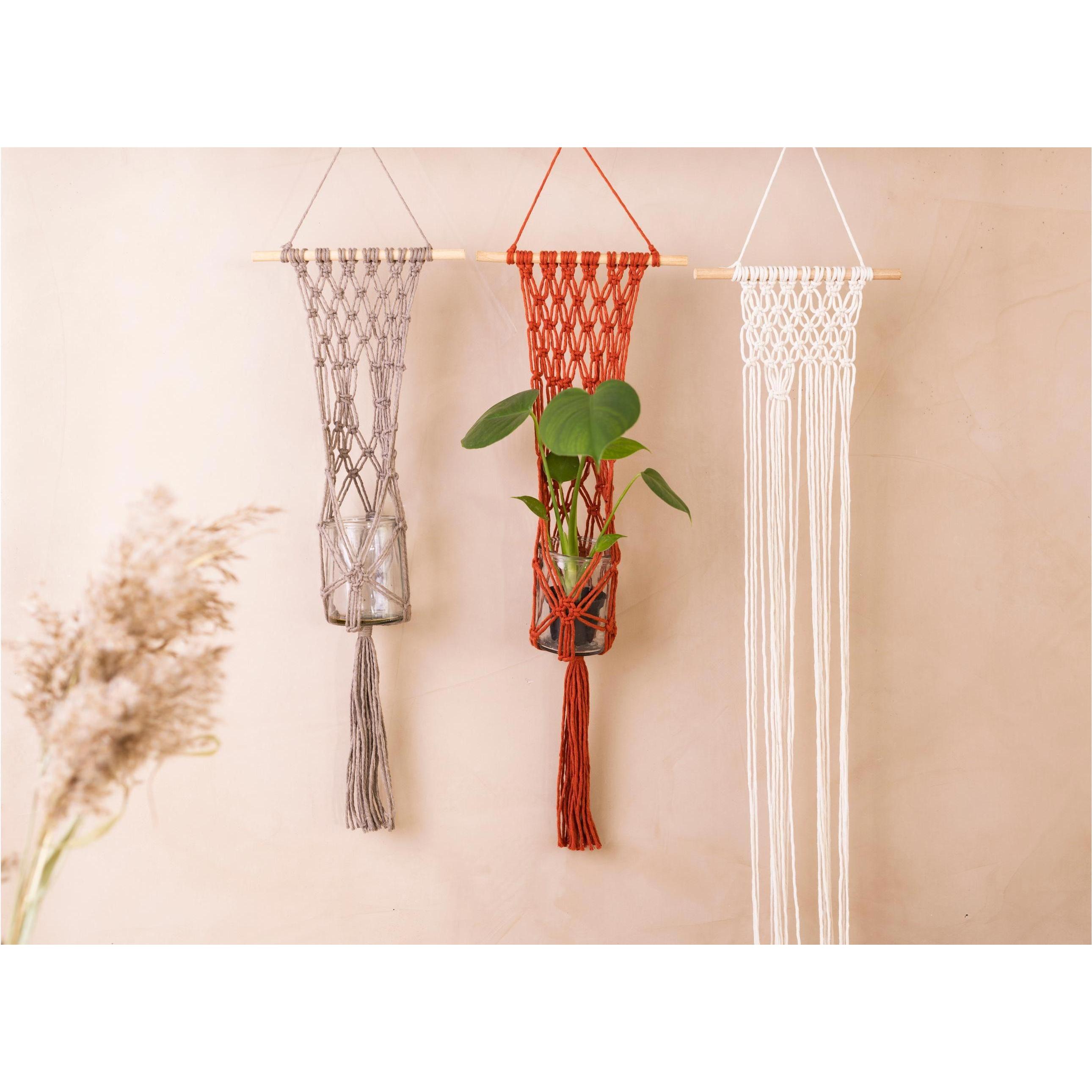 Thumbnail - Creativ Company Bastelset Mini Macramé Blumenaufhänger, Handarbeitsset, Mehrfarbig