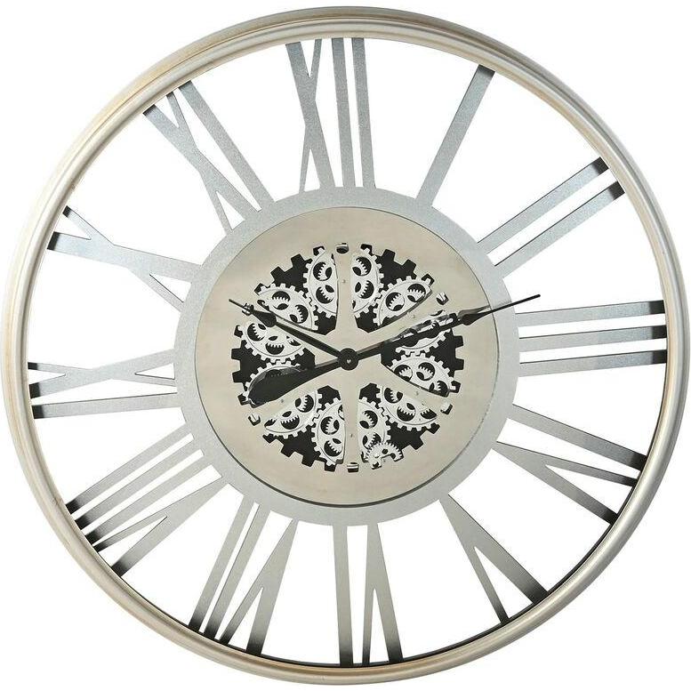 Esprit, Orologio da parete, Wanduhr Home Silberfarben Eisen 102 x 9,5 x 102 cm