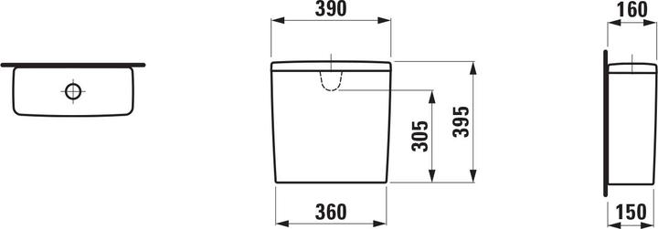 Actual product image Laufen Cistern LUA wall connection centre back white