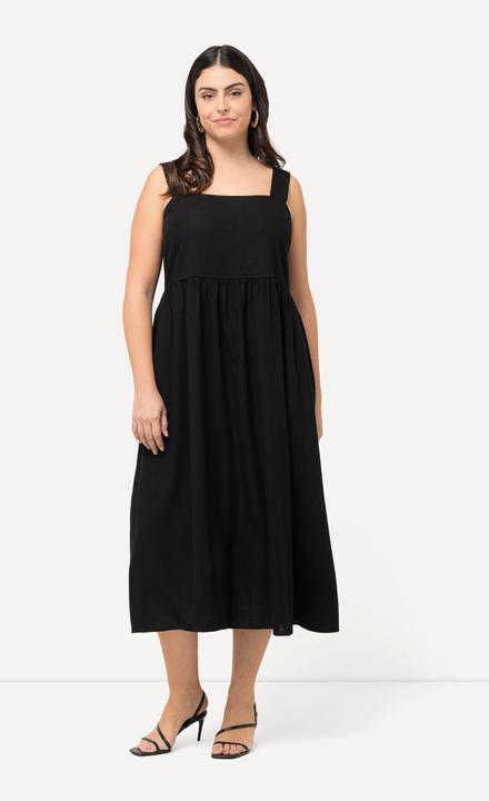 Actual product image Ulla Popken Smocked Linen Blend Empire Tank Dress (50, 52)